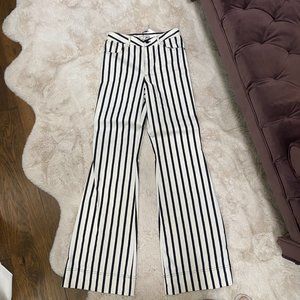 alice and olivia striped wide leg jeans